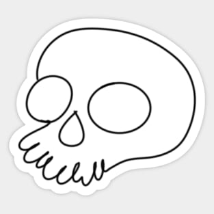 Squiggle Skull Sticker